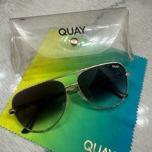 Quay Gold Two Toned Aviator Sunglasses